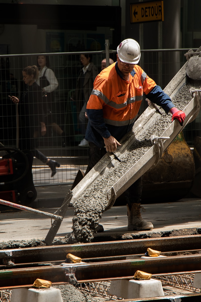 Concrete pouring work